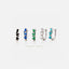 Baguette Abstract CZ Hoops, White Stone Emerald Turquoise Sapphire Black Stone, Gold, Silver SHEMISLI SH349, SH257, SH350, SH351, SH352 LR - Shemisli Jewels