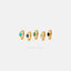 Oval CZ Hoops, White Stone, Emerald, Turquoise, Sapphire, Black Stone, Gold, Silver SHEMISLI SH388, SH389, SH390, SH391, SH392 - Shemisli Jewels