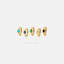 Oval CZ Hoops, White Stone, Emerald, Turquoise, Sapphire, Black Stone, Gold, Silver SHEMISLI SH388, SH389, SH390, SH391, SH392 - Shemisli Jewels