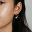 Mismatched Star Moon CZ Drop Hoop Earrings, Huggies, Gold, Silver SHEMISLI SH111 - Shemisli Jewels