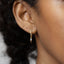 Spike CZ Hoop Earrings, White Stone, Emerald, Turquoise, Sapphire, Black Stone, Gold, Silver SHEMISLI SH371, SH372, SH373, SH374, SH375 - Shemisli Jewels