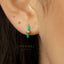 Turquoise Enamel Stone Hoop Earrings, Huggies, Gold, Silver SHEMISLI - SH218 - Shemisli Jewels
