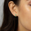 Turquoise Enamel Stone Hoop Earrings, Huggies, Gold, Silver SHEMISLI - SH218 - Shemisli Jewels
