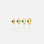 Tiny Emerald CZ Stone Helix Hoop Earrings, Gold, Silver SHEMISLI SH626, SH627, SH628, SH629 - Shemisli Jewels