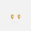 Single Stone Beaded Cartilage Hoops, Gold, Silver SHEMISLI SH444 - Shemisli Jewels
