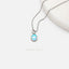 Small Aqua Stone Oval Necklace, Silver or Gold Plated (15.5"+2") SHEMISLI - SN009