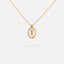 Carnation Flower on Mother of Pearl Oval Necklace, Silver or Gold Plated (17.75") SHEMISLI - SN037