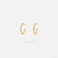 Large CZ C Shape Hoop Style Stud Earrings, Gold, Silver - SS441 - Shemisli Jewels