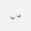 Triple Lined Beaded Hoop Stud, C Shape Hoop Style Studs, Gold, Silver - SS093 - Shemisli Jewels