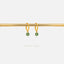 Tiny Emerald Flower CZ Drop Hoop Earrings, Flower Dangle Huggies, Gold, Silver SHEMISLI SH533 - Shemisli Jewels