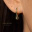 Tiny Black Flower CZ Drop Hoop Earrings, Flower Dangle Huggies, Gold, Silver SHEMISLI SH534 - Shemisli Jewels