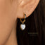Heart Shaped Mother of Pearl Drop Hoop Earrings, Huggies, Gold, Silver SHEMISLI - SH205 - Shemisli Jewels