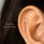 Tiny Clear White Stone Threadless Flat Back Earrings, Nose Stud, 20,18,16ga, 5-10mm Surgical Steel SHEMISLI SS503 SS504 SS505 SS506 - Shemisli Jewels