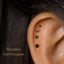 Tiny Black Stone Gold Threadless Flat Back Earrings, Nose Stud, 20,18,16ga, 5-10mm, Surgical Steel, SHEMISLI SS519 SS520 SS521 SS522 - Shemisli Jewels