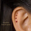 Tiny Garnet Gold Threadless Flat Back Earrings, Nose Stud, January Birthstone, 20,18,16ga, 5-10mm, Surgical Steel, SS597 SS598 SS599 SS600 - Shemisli Jewels