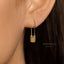 Lock Dangle Hoop Earrings, Gold, Silver SHEMISLI - SH473 - Shemisli Jewels