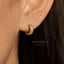 Triple Lined Beaded Hoop Stud, C Shape Hoop Style Studs, Gold, Silver - SS093 - Shemisli Jewels