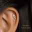 Dainty Shooting Star Threadless Flat Back Earrings, Nose Stud, 20,18,16ga, 5-10mm Surgical Steel SHEMISLI SS588 left ear - Shemisli Jewels