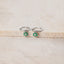 Tiny Emerald Flower CZ Drop Hoop Earrings, Flower Dangle Huggies, Gold, Silver SHEMISLI SH533 - Shemisli Jewels