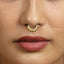 Beaded CZ Septum Ring, Hinged Clicker Hoop, Nose Ring, 16ga 8mm or 10mm, Surgical Steel, SHEMISLI SH422, SH423 - Shemisli Jewels