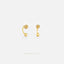 Tiny Flower U Shaped Ear Jackets With Screw Ball End, Gold Silver SHEMISLI SJ030 (Type A) - Shemisli Jewels