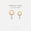 Dangle Gem Leafy Septum Ring, Nose Ring, Hinged Clicker Hoop, 16ga 8mm or 10mm, Surgical Steel, SHEMISLI SH623, SH624 - Shemisli Jewels
