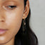 Dangle Chain Baguette CZ Hoop Earrings, White, Emerald, Turquoise, Sapphire, Black, Gold, Silver SHEMISLI SH119, SH359, SH360, SH361, SH362 - Shemisli Jewels
