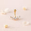 Stone Belly Button Curved Navel Bar, 14ga, Surgical Steel SHEMISLI - SS891 - Shemisli Jewels