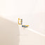 Sapphire Baguette Abstract CZ Hoops, Gold, Silver SHEMISLI SH351 LR - Shemisli Jewels