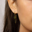Dangle Chain Baguette CZ Hoop Earrings, White, Emerald, Turquoise, Sapphire, Black, Gold, Silver SHEMISLI SH119, SH359, SH360, SH361, SH362 - Shemisli Jewels