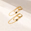 Dangle Chain Baguette CZ Hoop Earrings, White, Emerald, Turquoise, Sapphire, Black, Gold, Silver SHEMISLI SH119, SH359, SH360, SH361, SH362 - Shemisli Jewels
