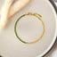 Tiny Paper Clip Chain and Emerald Gem Links Bracelet, Silver or Gold Plated (6.25" + 1.25") SHEMISLI - SB006