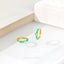Turquoise Enamel Stone Hoop Earrings, Huggies, Gold, Silver SHEMISLI - SH218 - Shemisli Jewels