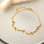 Dainty Leaf CZ Links Bracelet, Silver or Gold Plated (6.25" + 1.25") SHEMISLI - SB009