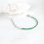 Tiny Paper Clip Chain and Emerald Gem Links Bracelet, Silver or Gold Plated (6.25" + 1.25") SHEMISLI - SB006