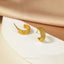 Triple Lined Beaded Hoop Stud, C Shape Hoop Style Studs, Gold, Silver - SS093 - Shemisli Jewels