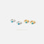 Tiny Turquoise CZ Stone Helix Hoop Earrings, Gold, Silver SHEMISLI SH636, SH637, SH638, SH639 - Shemisli Jewels