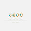 Tiny Turquoise CZ Stone Helix Hoop Earrings, Gold, Silver SHEMISLI SH636, SH637, SH638, SH639 - Shemisli Jewels