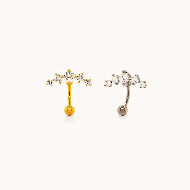 "Glamorous belly rings for radiant style by Shemisli Jewelry.