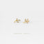 Tiny Leaf CZ Earrings, Gold, Silver SHEMISLI - SS176 Butterfly End, SS767 Screw Ball End (Type A) LR - Shemisli Jewels