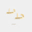 L Shape Small CZ Bar Stud, Hook Hoop Earring, Unisex, Gold, Silver SHEMISLI SS076