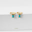 Baguette CZ Drop Hoop Earring, White, Emerald, Turquoise, Sapphire, Black, Huggies, Unisex, Gold, Silver SH071, SH072, SH125, SH313, SH314