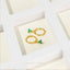 3 Petal Emerald CZ Flower Hoops, Gold, Silver SHEMISLI SH355 - Shemisli Jewels - SH355G1 - 3 Petal Emerald CZ Flower Hoops, Gold, Silver SHEMISLI SH355