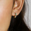 Emerald Baguette Hoop Earring, Huggies, Unisex, Gold, Silver SHEMISLI SH193