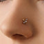 Tiny Leaf Threadless Flat Back Nose Stud, 20,18,16ga, 5-10mm Unisex, Surgical Steel SHEMISLI SS915