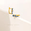 Sapphire Baguette Abstract CZ Hoops, Gold, Silver SHEMISLI SH351 LR - Shemisli Jewels