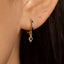 Black Diamond Shape Drop Dangle Hoop Earring, Huggies, Unisex, Gold, Silver SH273