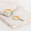 Spike Turquoise CZ Hoop Earrings, Gold, Silver SHEMISLI SH373 - Shemisli Jewels