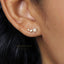 Three Stars CZ Stud Earring, Unisex, Gold, Silver - SS070 LR