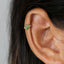 4 Leaf Clover Emerald CZ Helix Hoop, Unisex, Gold, Silver SHEMISLI SH198
